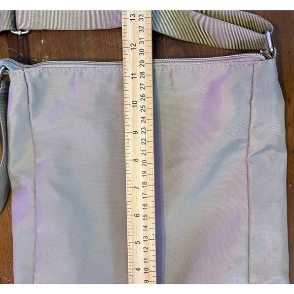 Baggallini women's tan water resistant nylon cross body shoulder bag, adjustable - Picture 6 of 8